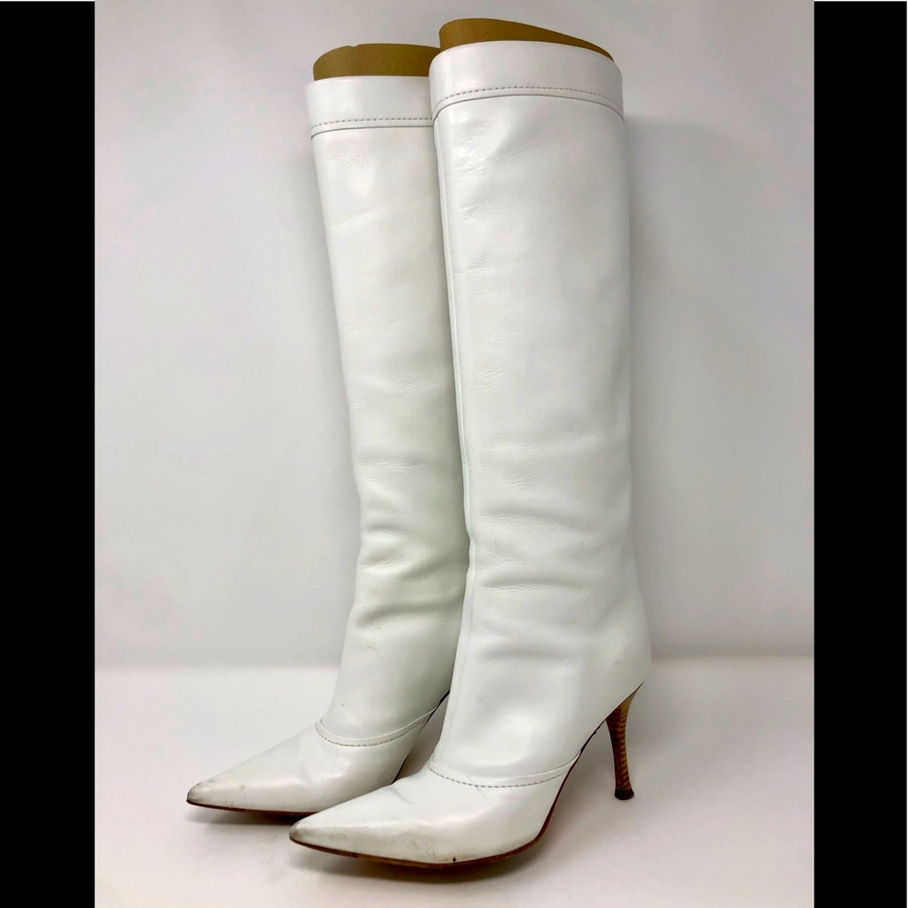 Sergio Rossi White Leather Boots
